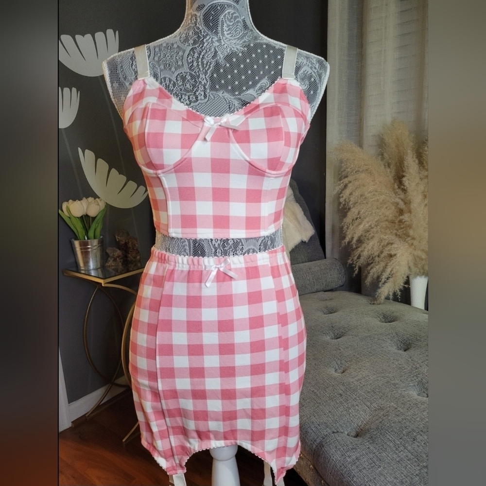 Dolls Kill & Current Mood- We Belong Together Bustier and Garter Skirt 2 Piece